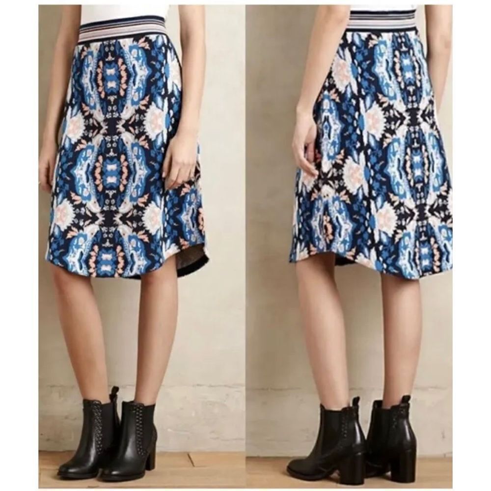 Anthropologie Moth Antica Sweater Skirt Blue XS